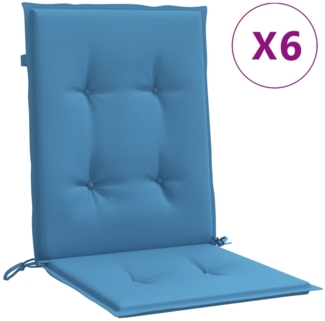 vidaXL Niedriglehner-Auflagen 6 Stk. Melange Blau 100x50x4 cm Stoff 4002459