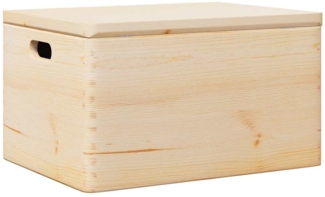 vidaXL Holzkiste mit Deckel und Griffen 40x30x23 cm Massivholz Kiefer 4017392