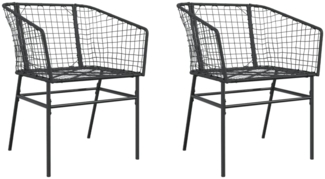 vidaXL Gartenstühle 2 Stk. Schwarz Poly Rattan 369098