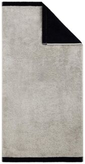 Cawö Lifestyle Splash 8 tlg. Frottier-Set - 2 X Handtuch (50 X 100cm), 2 X Duschtuch (70 X 140cm), 2 X Gästetuch (30 X 50cm), 2 X Waschhandschuh (16 X 22cm) - 522 g/m2 - Platin / schwarz