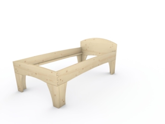 Holzbett (Fichte) "Rosi" 100 x 200 cm 58 cm mit Kopfteil Massivholzbett Bett