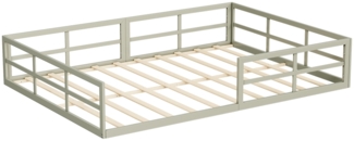 Bodenbett aus Metall Minno Greige 205 x 145 cm ohne Matratze Vitalispa