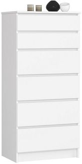 Raumhirsch Furniture Kommode mit 6 Schubladen 60 cm breit Holz Schrank, (viele Farbvarianten - Maße: 130 x 60 x 40 cm) - Hochwertig & stabil