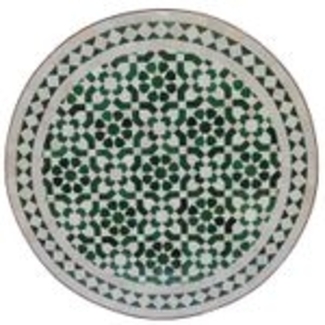Mosaiktisch D60 Grün Weiß glasiert