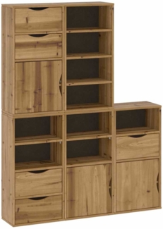 vidaXL Beistellschränke 5 Stk. ODDA 40x24x79 cm Massivholz Kiefer 3365366