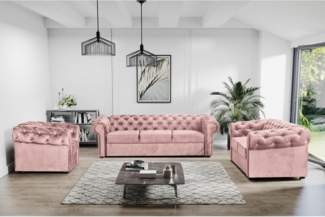 MOEBLO Polstergarnitur Couchgarnitur AVIA 321, (Wohnzimmergarnitur 3+2+1 Dreisitzer-Sofa Zweisitzer-Sofa Sessel Polstermöbel-Set 3+2+1 Sitzgarnitur 3-2-1 Einzelsofa Couch-Set 3-2-1 Polstersessel, Chesterfield Set)