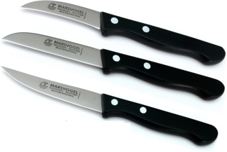 Schälmesser Set 3 tlg. POM Marsvogel Solingen # 91-3tlg. Küchenmesser 2 1/2" gebogen + 3" gerade + 3" rückenspitz
