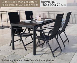 Alu Gartensitzgruppe Gartenmöbel Set Gartenset Tisch Sessel Sitzgruppe Essgruppe