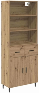 vidaXL Highboard mit Schubladen Artisan-Eiche 69,5 x 34 x 180 cm 3415893