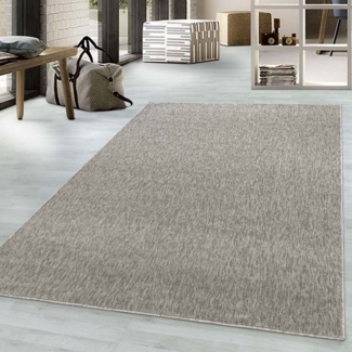 TaraCarpet Teppich TaraCarpet Teppich Osaka robustes Flachgewebe uni, rechteckig, Höhe: 7 mm, modern einfarbig beige Wohnzimmer Esszimmer Schlafzimmer 080x150 cm