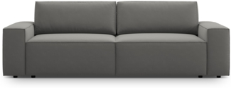 Micadoni Schlafsofa Jodie 3-Sitzer Samtstoff Hellgrau