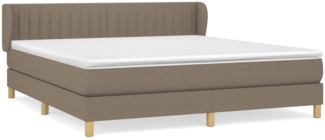 vidaXL Boxspringbett mit Matratze Taupe 180x200 cm Stoff 3126985