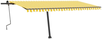 vidaXL Standmarkise Manuell Einziehbar 500x300 cm Gelb/Weiß 3069778