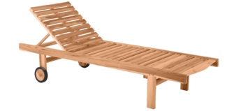 MiaMöbel Teak Gartenliege Massivholz Teak Modern