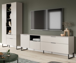 Wohnwand Morena in kaschmir und schwarz 290 cm