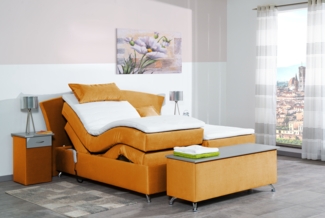 Meisterbetten Boxspringbett Huss 240x200 in VS-Gelb, Matratzenbezug Nano, Ergoflex-Topper
