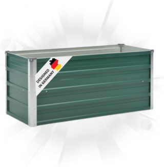DELUKE® Hochbeet für Garten OSKAR Grün 100x40x45cm Verzinkter Stahl Hochbeet Metall Gartenbeet Kräuterbeet Blumenbeet Beet hoch Frühbeet für Garten Gemüsebeet