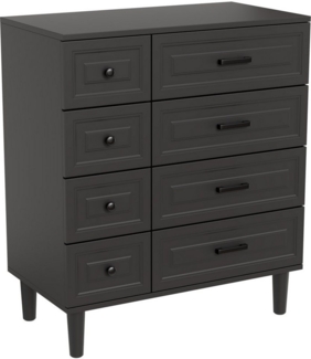 HOMAVO Kommode DG3 mit 8 Schubladen– modernes Design mit Füßen-75x40x87 cm, FSC®-zertifiziert, pflegeleicht, Innenprägung-Front mit Tiefziehfolie