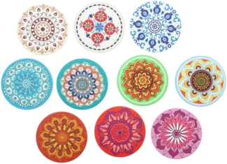 10er Set Untersetzer Mandala Porzellan Korb Getränkeuntersetzer Glasuntersetzer