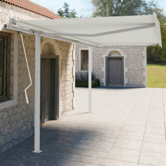 vidaXL Stützen für Markisen Weiß 450x245 cm Eisen 315094