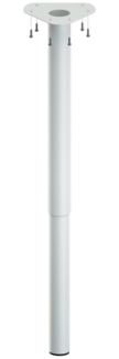 ib style Tischbein Teleskopfuß Ø 50 mm Farbe:Weiß,Länge:60 - 90 cm, Höhenverstellbar - inkl. Befestigungsschrauben