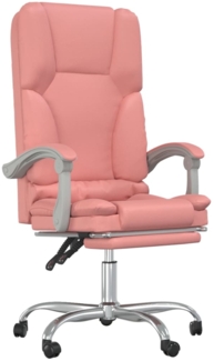 vidaXL Bürostuhl mit Massagefunktion Rosa Kunstleder 349681