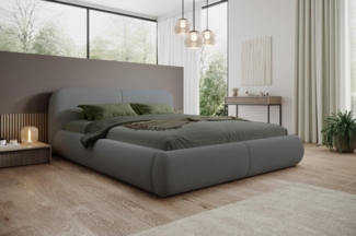 Compleo Polsterbett Doppelbett mit dicker Schaumstoffpolsterung, Premium Bett, Bouclé Bett, Elegant design fürs Schlafzimmer