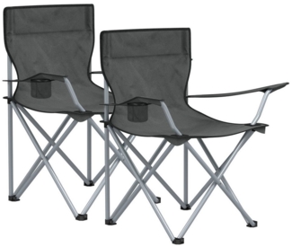 Songmics Campingstuhl, 2er Set, Klappstuhl für Outdoor, Angelstuhl mit Armlehnen, Getränkehalter, tragbar, klappbar, bis 120 kg