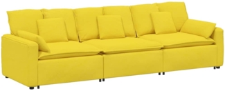 vidaXL Modulares Sofa mit Kissen Hellgelb 3321095