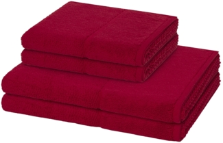 Möve for frottana Pearl 4 tlg. Frottier-Set - 2 X Handtuch (50 X 100cm), 2 X Duschtuch (67 X 140cm) - 500 g/m² - Ruby