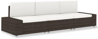 vidaXL Modulares 3-Sitzer-Sofa Poly Rattan Braun 49516