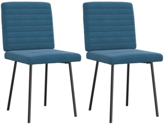 vidaXL Esszimmerstühle 2 Stk. Blau Samt 4101166