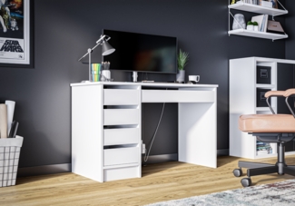 AX LIVING Offesio weiße Schreibtische 120 cm – kompakt & funktional