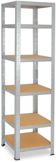 shelfplaza HOME 200x30x30 cm Schwerlastregal in grau-verzinkt mit 6 Böden und 145 kg Traglast pro Boden