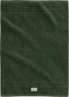 GANT Gästetuch - Premium Handtuch, Frottee, Bio-Baumwolle, Logo, uni Grün (Pine Green) 30x50cm