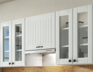 Möbel für Dich Küchenzeile Landhausküche Lora Einbauküche 300 cm 9-teilig, Fronten in weiß. beige, oder grau