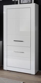 Highboard Carrara in Hochglanz weiß 65 x 142 cm