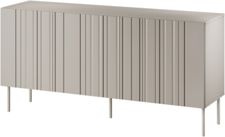 Kommode Intori 150 3D mit 3 Drehtüren (Farbe: Beige)