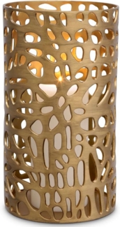 Casa Padrino Designer Windlicht / Kerzenleuchter Messing Finish ø 23 x H. 41,5 cm - Luxus Windlicht