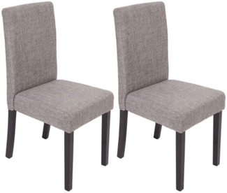 2er-Set Esszimmerstuhl Stuhl Küchenstuhl Littau ~ Textil, grau, dunkle Beine