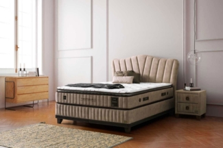 Pointhome Boxspringbett Set, Thermall, Schlafzimmerbett, Matratze mit Topper, H4 / H5 (1 x H4/H5 Extra Fest Matratze, 2 x Bettkasten, 1 x Bettkopfteil), Taschenfederkernsystem, Luftkapsel, Hyper-Schaum, Matratzenhöhe: 30 cm