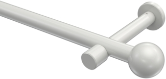 Gardinenstangen-Set Prestige Luino 100 cm, 1-läufig (ohne Ringe), 20 mm Ø Weiß
