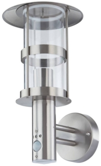 Lindby Außen-Wandleuchte Noemi, Leuchtmittel nicht inklusive, Modern, Edelstahl, Polycarbonat, edelstahl, klar, 1 flammig,mit