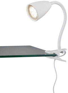 TRIO Leuchten Klemmleuchte WANDA Leselampe mit Klemmhalterung exkl. 1xGU10 max 10W Schnurschalter, Ein-/Ausschalter, Leuchtmittel wechselbar, warmweiß - kaltweiß, flexibel verstellbar, ideal für Büro Regal Schreibtisch Arbeitsplatz
