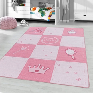Ayyildiz Teppiche Kinderteppich PLAY 2905, rechteckig, Höhe: 6 mm, robuster Kurzflor, Prinzessin, Kinderzimmer