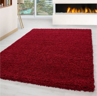 Carpettex Hochflor-Teppich Unicolor - Einfarbig, Rund, Höhe: 30 mm, Einfarbig Shaggy Teppich Wohnzimmer Langflor versch. farben und größen