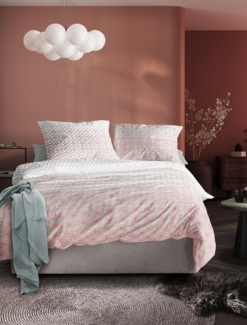 Irisette Easy Soft-Seersucker Bettwäsche 135x200 Kreise hellblau koralle 8614-50