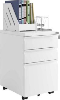 Woltu Rollcontainer, (1 St), Aktenschrank mit 3 Schubladen, 39 x 62 x 48 cm