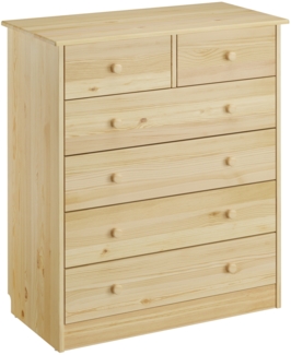 Erst-Holz Kommode Highboard Anrichte Kiefer natur 2+4 Schubladen 90. 50-13