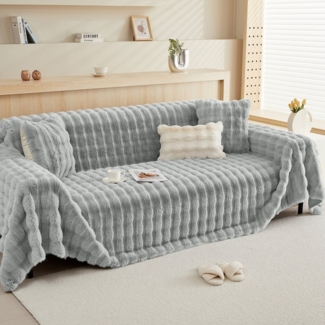 Wohndecke Kunstfelldecken Kaninchen Plüsch Decke,Soft Wohndecke Tagesdecke, BTTO, Warme Überwurfdecke Sofadecke, Blanket Für Bett Sofa Schlafzimmer Büro